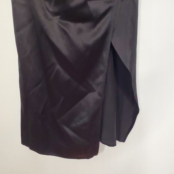 Reformation Marguerite Silk Tie Strap Fitted Wrap Skirt Midi Dress Black Size 4 - Picture 7 of 11